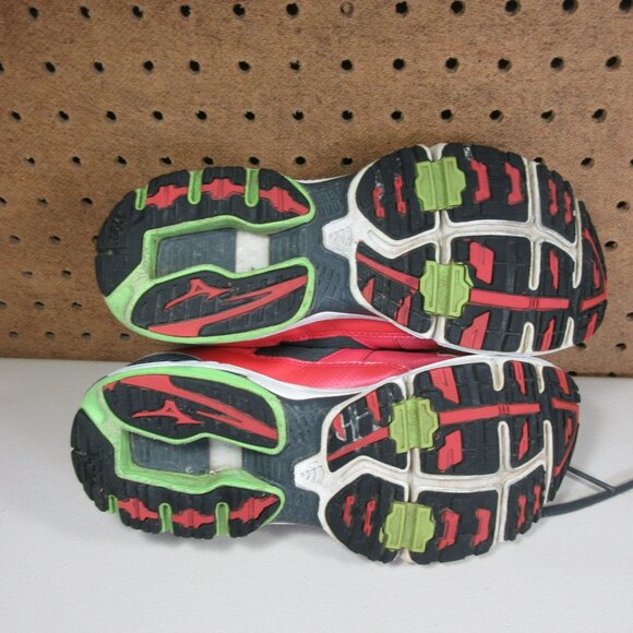 Mizuno womens red an green Wave Ride 16 lightweight running shoes 8.5 M - Picture 7 of 7